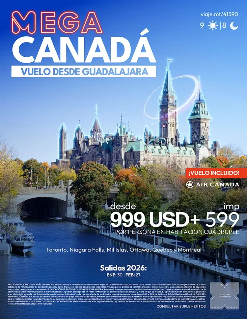 Mega Canadá (Vuelo desde Guadalajara)