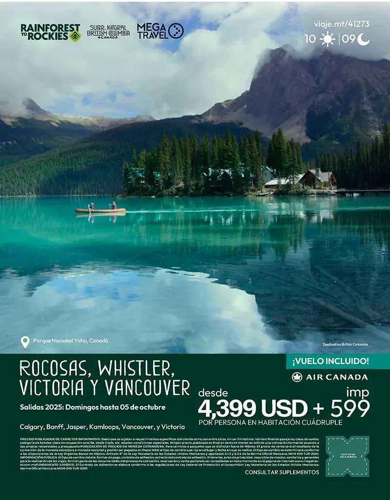 Rocosas, Whistler, Victoria y Vancouver