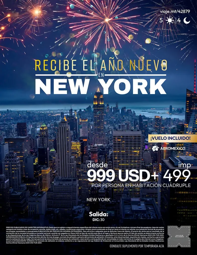 Recibe el año nuevo en Nueva York