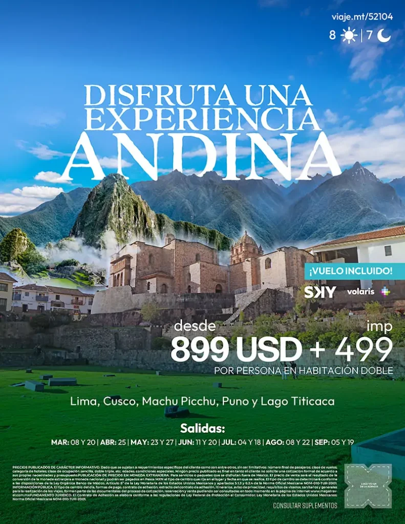 Disfruta una experiencia Andina