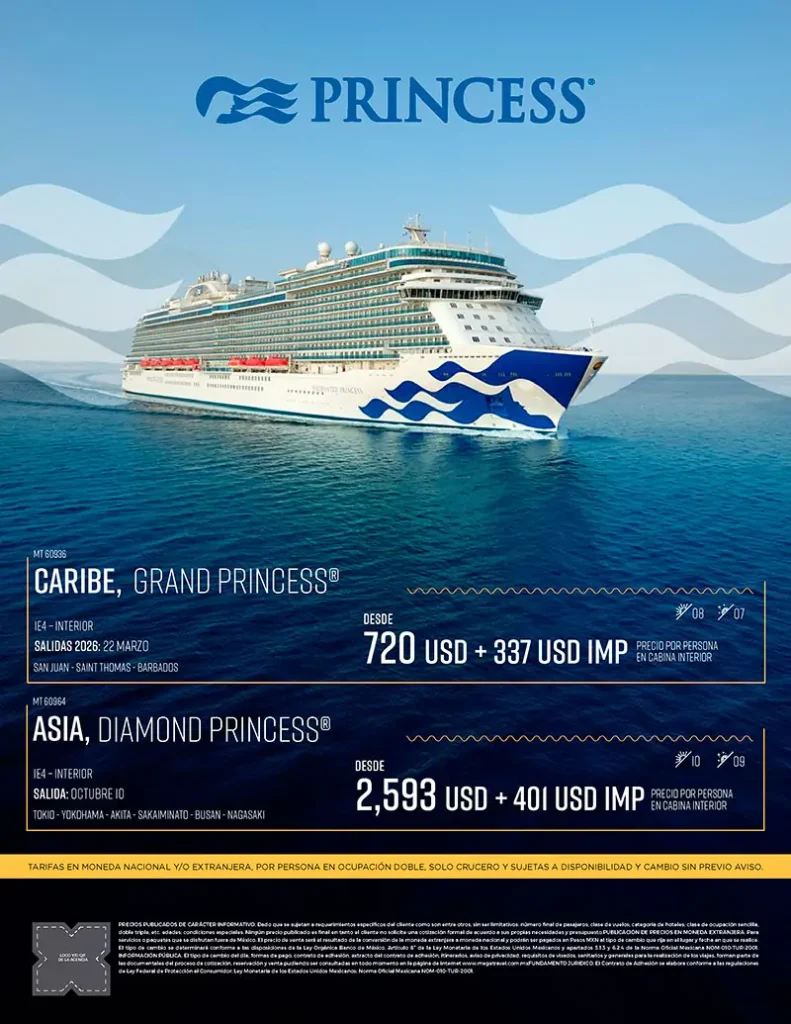 Princess Cruises. Caribe y Asia
