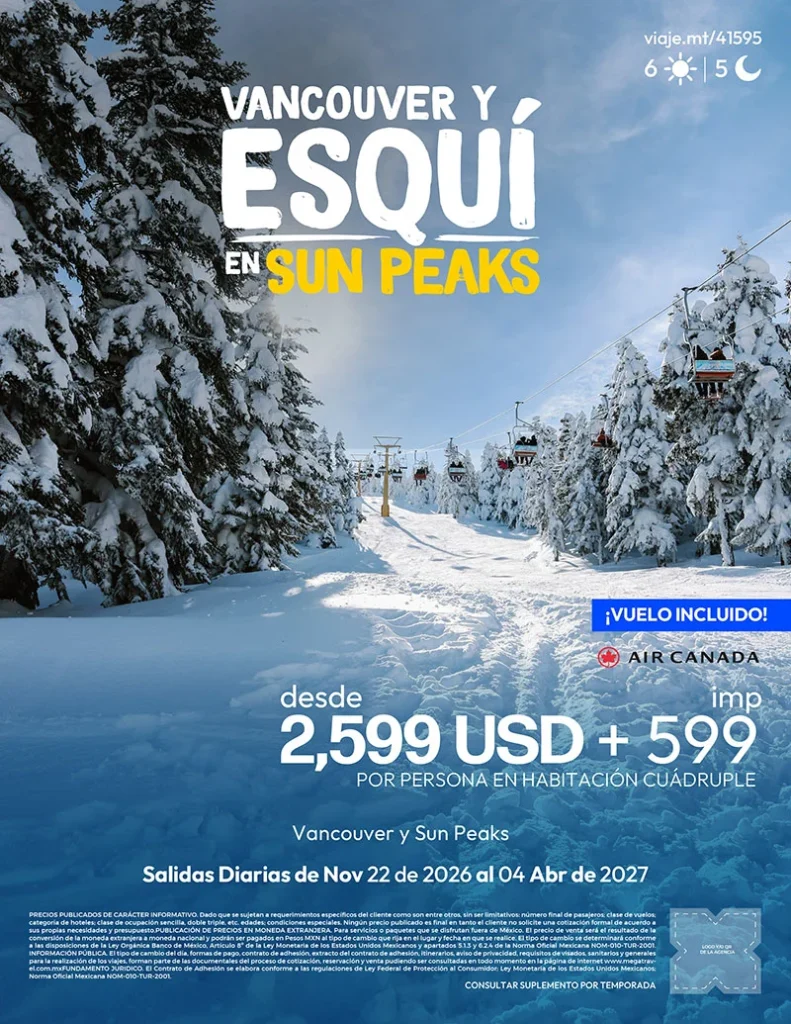 Vancouver y esquí en Sun Peaks