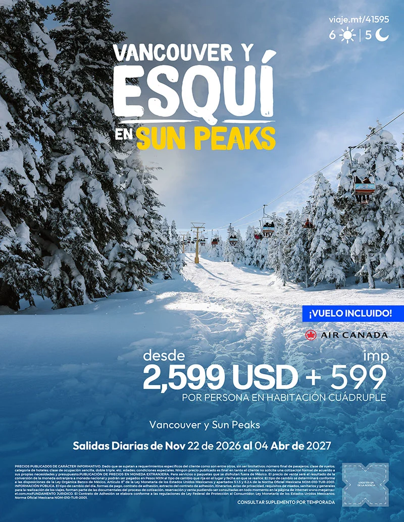 Vancouver y esquí en Sun Peaks Vancouver y esquí en Sun Peaks